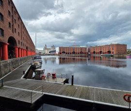 Tours albert dock overlooking liver buildings